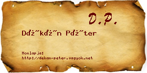 Dékán Péter névjegykártya