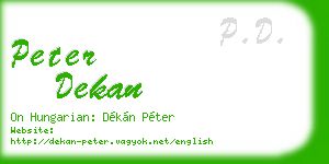 peter dekan business card
